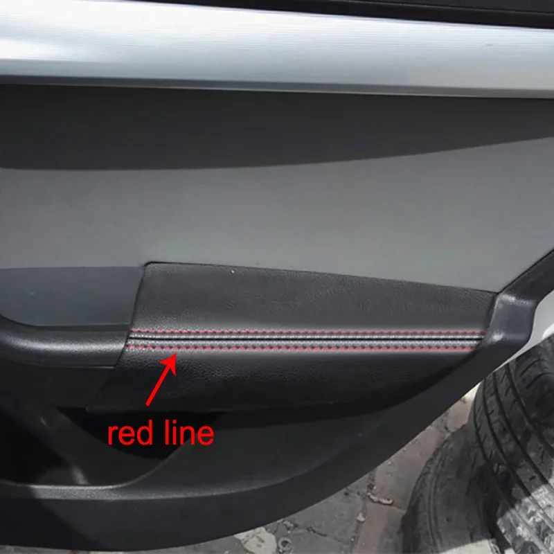 

4pcs For Skoda Octavia 2015-2019 Door Panel Foreskin Armrest Leather Cover Interior Renovation Decorate