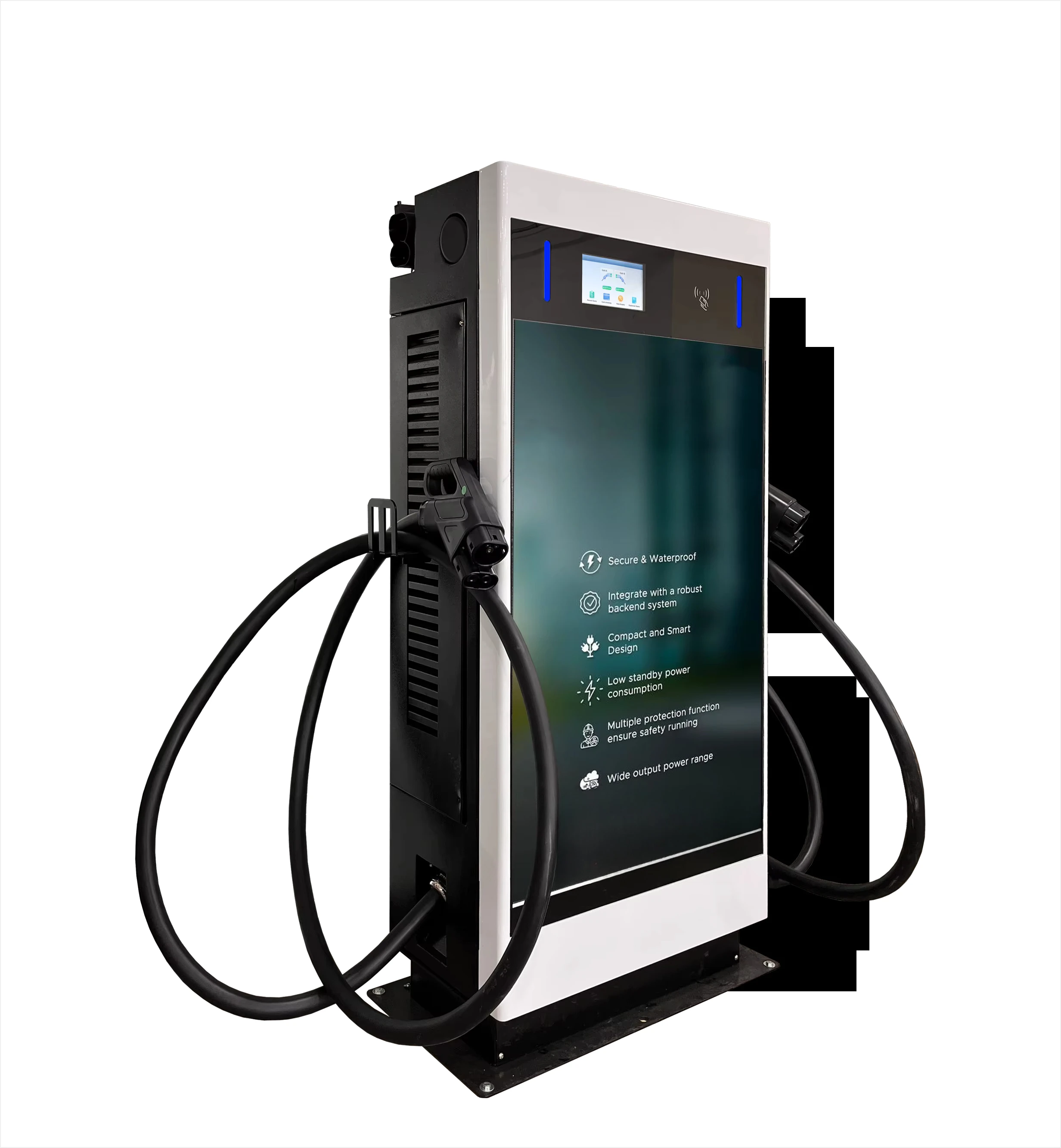 double-gun vertical electric vehicle DC charging station with  hy