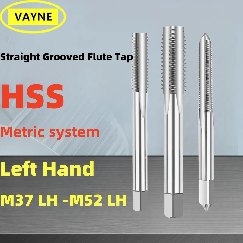 

1PCS HSS Metric /Fine Left hand Straight Grooved Flute Tap M37M38M39M40M42M44M45M48M50M52 LH Screw Threading Tap