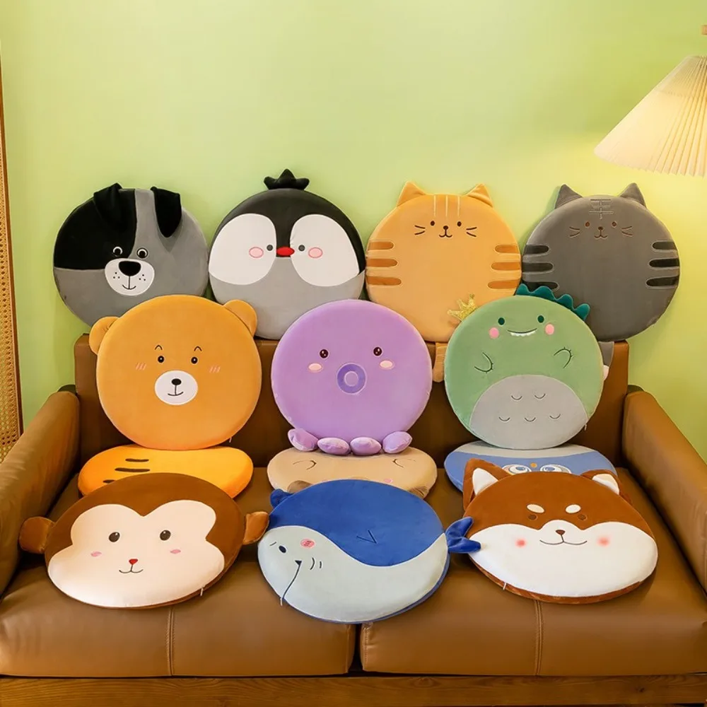 Universal Cartoon Animal Dog Cat Chair Cushion Comfortable Thick Seat Pads Soft For Office Student Dormitory Car