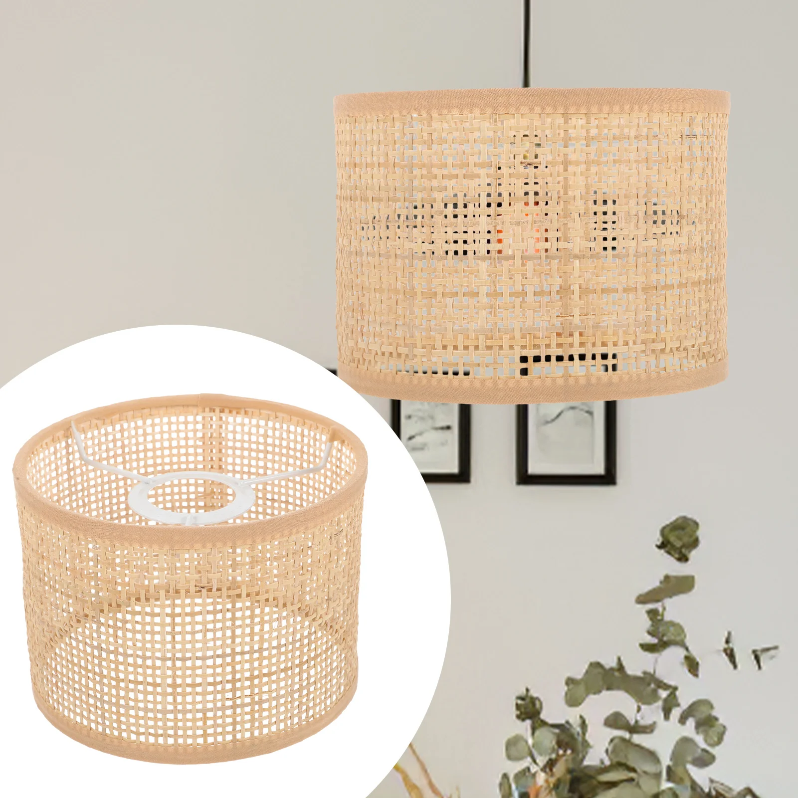 

1 шт. квадратная сетка абажур из ротанга плетение ремесло декоративный светильник пылезащитный для спальни теплое освещение домашний декор