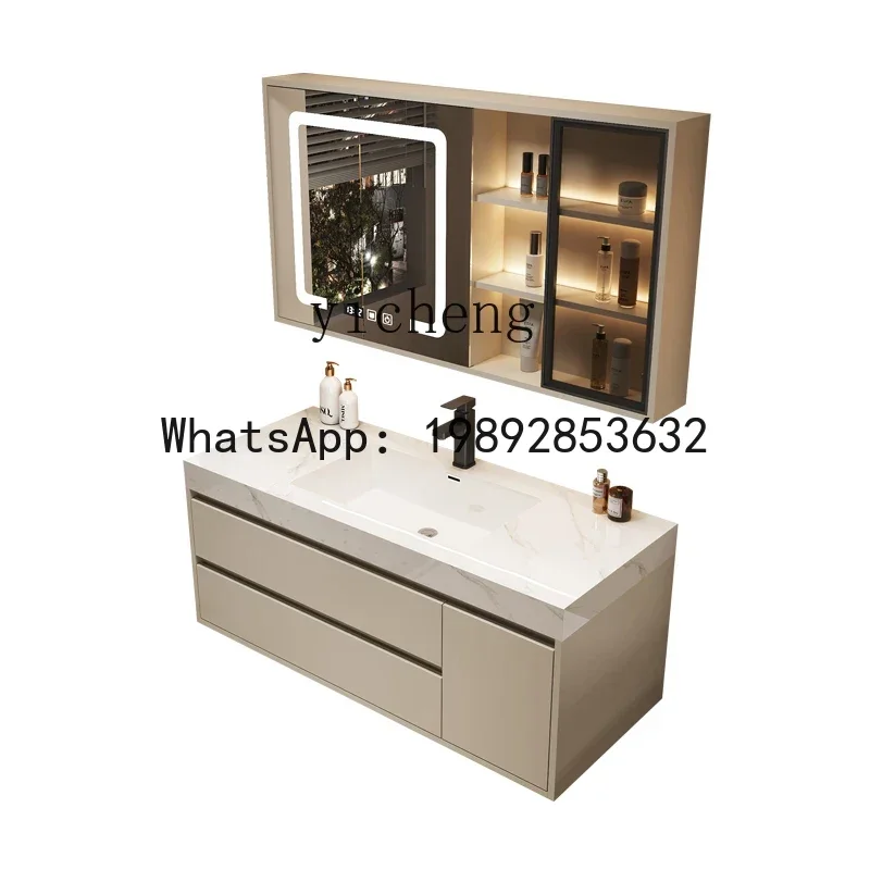 Lavabo integrato in ceramica con giunture senza soluzione di continuità B1, nuovo lavabo sanitario combinato per mobiletto da bagno