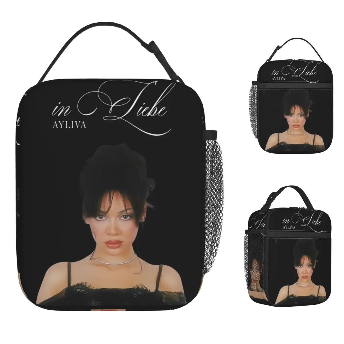 Ayliva Singer Rapper Lunch Bag Portable Zipper Lunch Box Adult School Print Cooler Bag Vintage Oxford Tote Food Bags