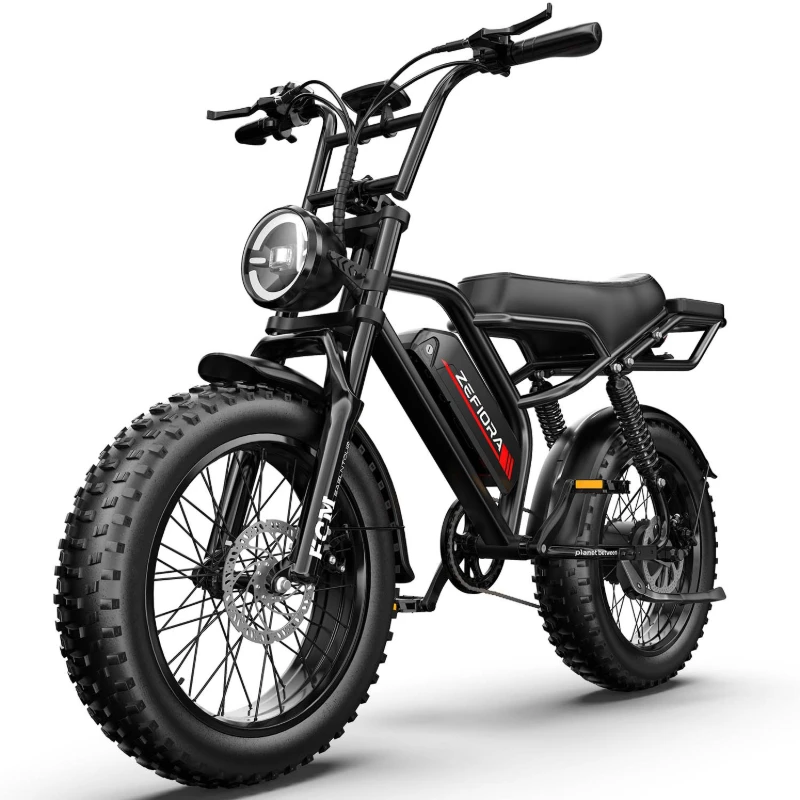

ZEFIORA V12 snow electric bike 20 inch 800W Peak Motor 25MPH 30 Miles 48V Free Local Shipping Certified Ul2849 Factory Original