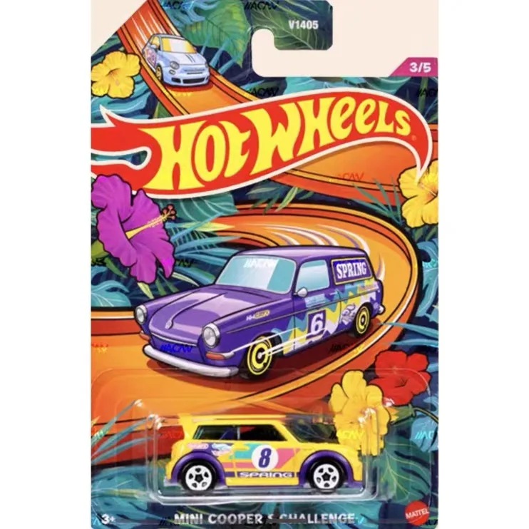 Original Hot Wheels Car Toy 1/64 Diecast Spring Series Fiat 500 Ford Escort Rs1600 Vehicle Model Toys for Boys Birthday Gift