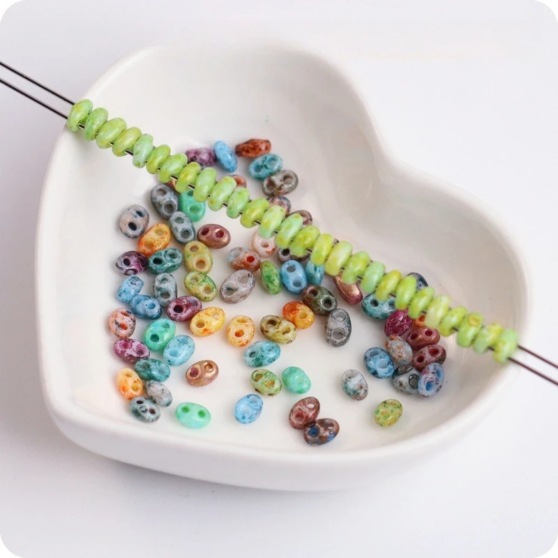 

2.5X5mm imitation Czech Picasso pig nose glass beads handmade DIY beaded loose beads Trinkets accessories