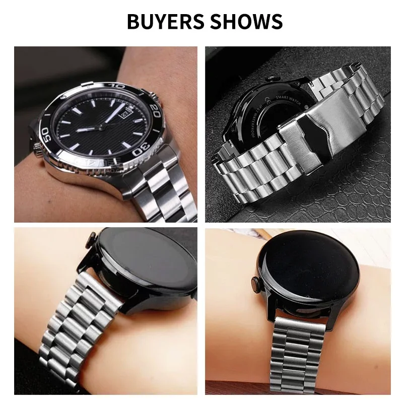 20mm 22mm Stainless Steel Watch Band For TAG Heuer F1 Carrera Monaco Series Watchstrap Soft Waterproof Bracelet Wristband