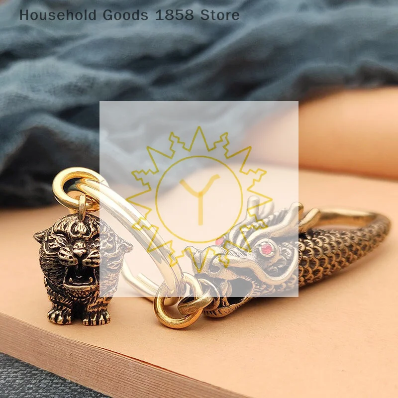 Metal Brass Tiger Key Chains DIY Hangings Jewelry Accessories Animal Figurines