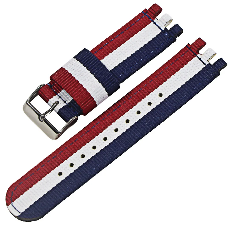 17MM19MM20mm Canvas Nylon Watchband for SWATCH Watch Belt Strap Women Men Watch Accessories Refit Bracelet Wristband Replacement