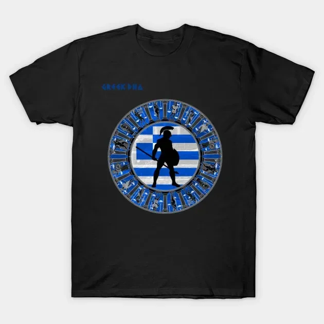 

Greek DNA Greece Flag Spartan Warriors T Shirt. New 100% Cotton Short Sleeve O-Neck T-shirt Casual Clothing Mens Top