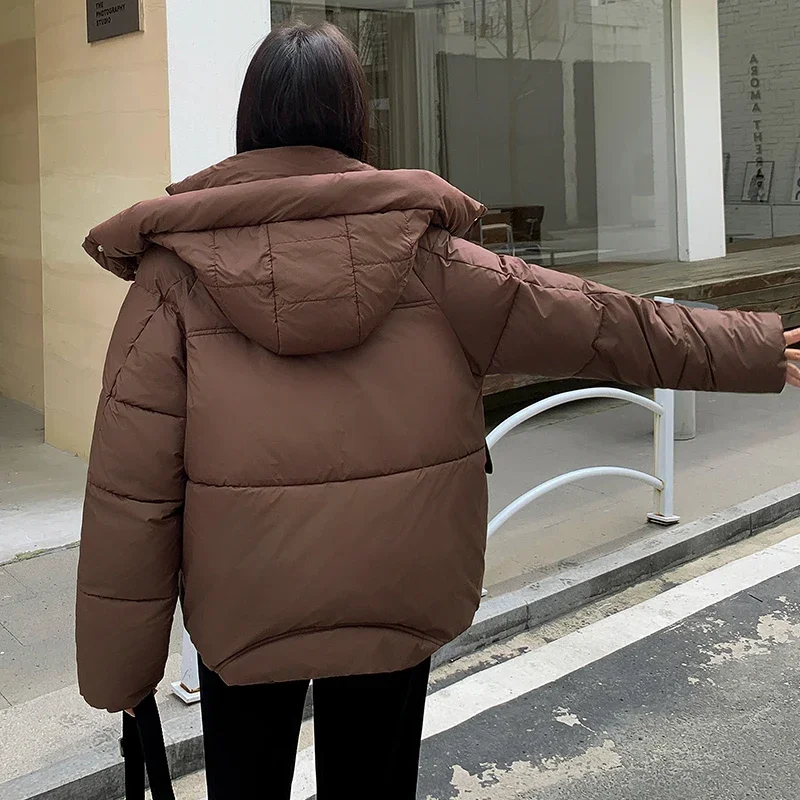 Women\'s Winter Jacket 2024 New Warm Thick Cotton Padded Coat Female Winter Hooded Parkas Top Women Loose Bread Jacket Outwear