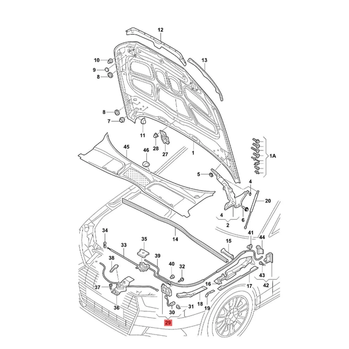 

Under Hood Release Lid Lock W/ Switch 8WD823509 for Audi A4 A5 S4 S5 Q5 8WD 823 509 Front Lower Bonnet Hood Latc—L49A
