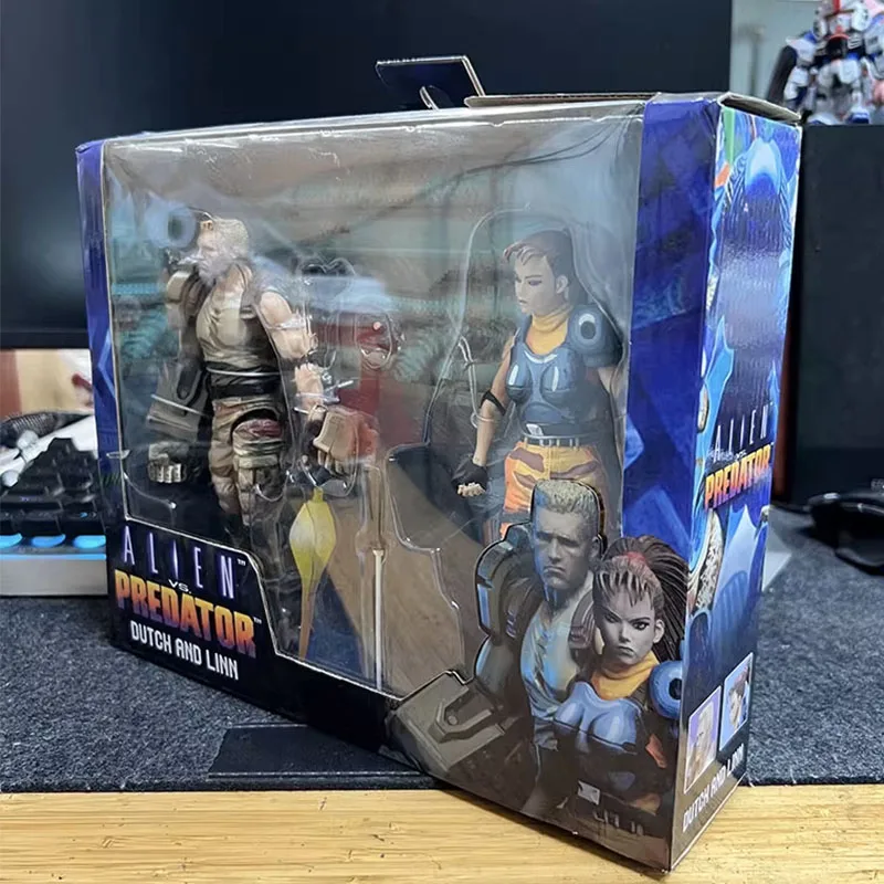 Figurki NECA Alien vs Predator DUTCH i LINN Figurki Akcji Manga Figurki Zabawki 7-calowy Ruchomy Model Lalka Anime Prezent Oryginalny