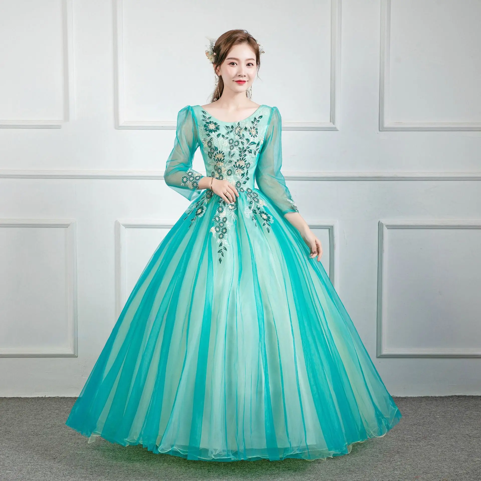 

GUXQD Ball Gown Quinceanera Dresses Appliques Puff Sleeves Prom Birthday Party Gowns Formal robes de soirée