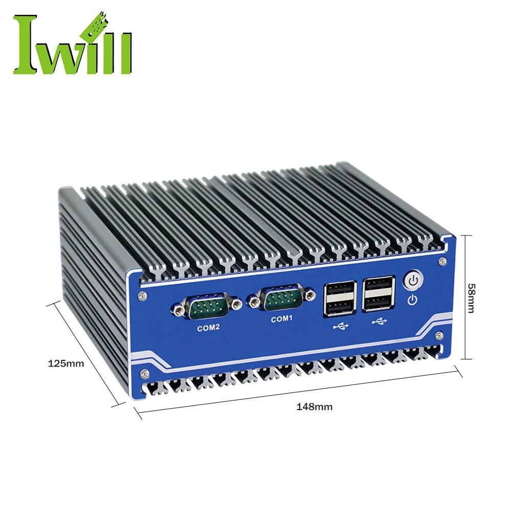 Hot products N11 J1900 4COM TPM DIN Rail Fanless mini PC, Embedded PC with 4G RAM Onboard