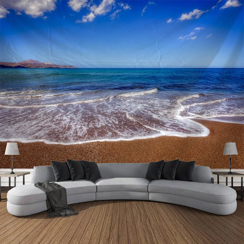 Beach and sunset landscape tapestry Wall hanging Bohemian printed cloth tapestry Home wall decoration Bedroom decoration