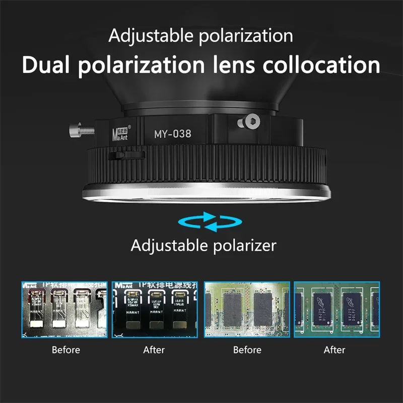 MaAnt MY-035/036/037/038 LED المجهر الغبار حلقة مصباح لإصلاح الهاتف المحمول سطوع عالية لا حرق مصدر الضوء