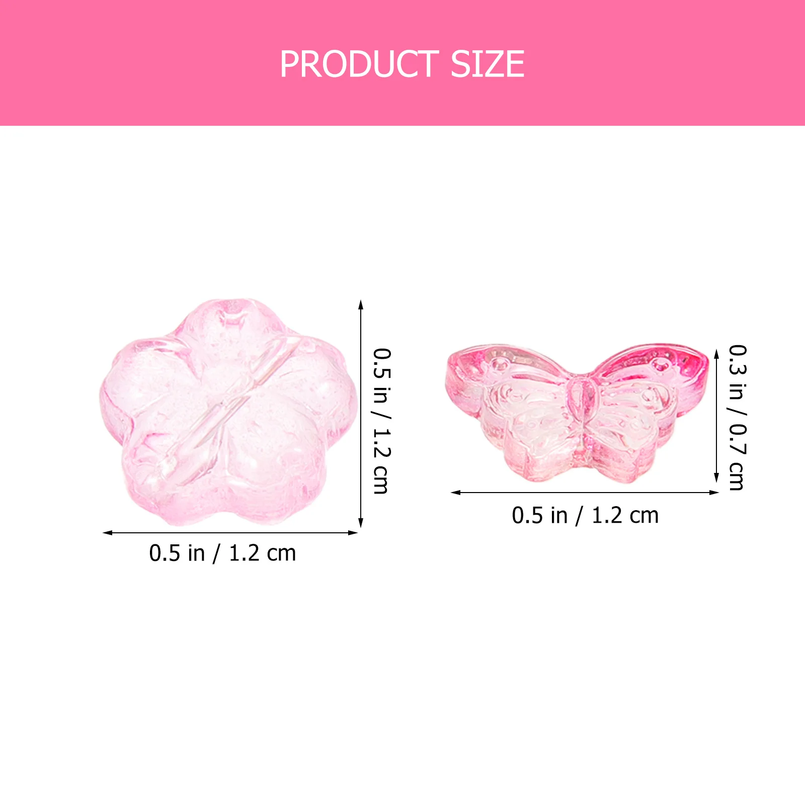 

80Pcs Butterfly Flower Glass Beads Small Decorative Beads for DIY Jewelry Bracelets Necklaces Making Bracelet DIY Charms