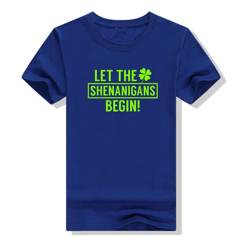 Để Cho Shenanigans Bắt Đầu Áo Ngộ Nghĩnh Thánh Patriciô Shenanigans Áo Thun Saint-Patriciô Ngày Graphic Tee Áo Thẩm Mỹ Quần Áo