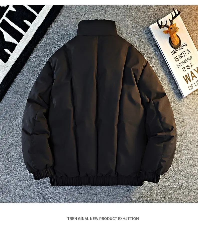 2026 Winter Loose Cotton-padded Jackets for Men Thickened Warm Parkas Male Trend Stand Collar Bread Clothing Coats M806