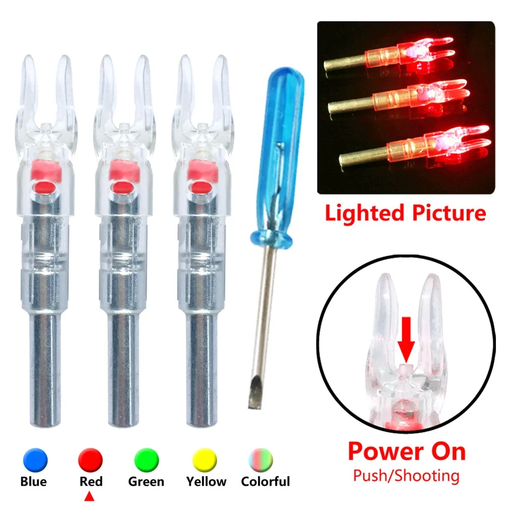

3pcsLED luminous arrow nock with automatic light switch arrow nock, inner diameter 6.2mm, universal for arrow shafts
