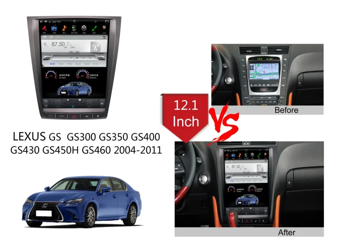 

For Lexus GS GS300 GS350 GS400 GS430 GS460 2004 - 2011 Android Carplay Radio Player Car GPS Navigation Stereo Head Unit Screen