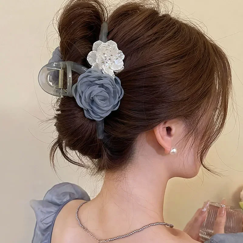 زهرة قذيفة شبكة الشعر القرش كليب الحلو الشريط روز زهرة دبابيس الشعر الفتيات مشابك الشعر للنساء الفتيات إكسسوارات الشعر