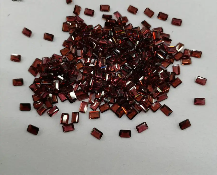 Wholesale 10pcs Genuine Garnet Bead 4x6mm Faceted Rectangle Semi-Precious Gemstone Cabochon Ring Face For Jewelry