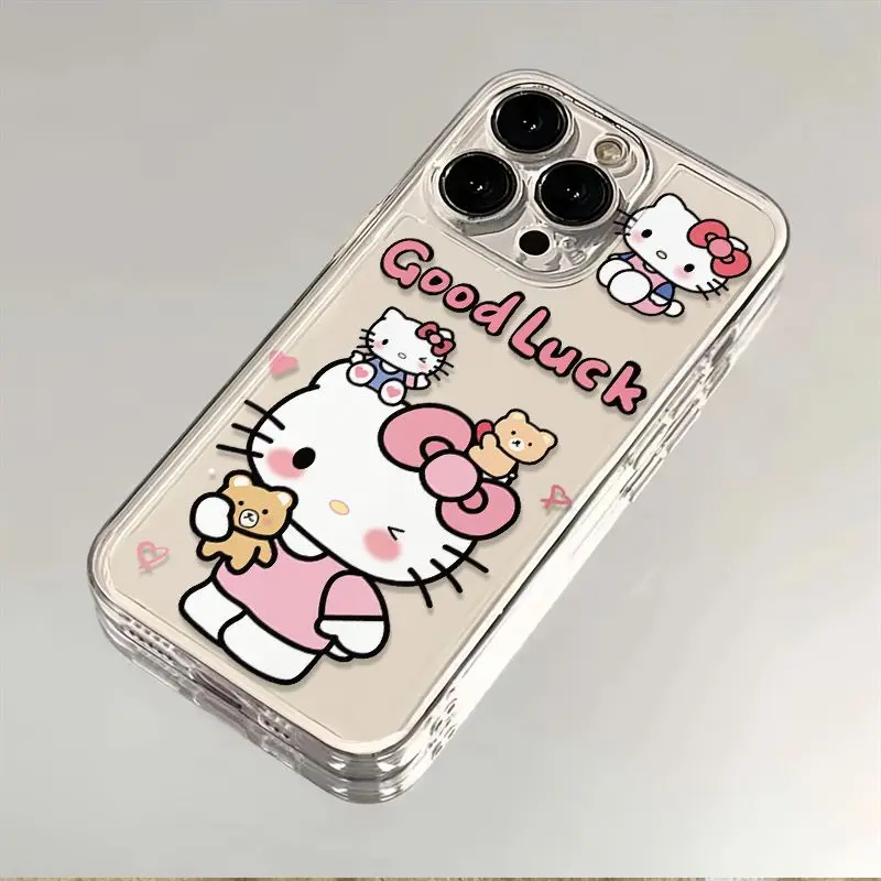 

Animation Peripheral Hello Kitty Transparent Space Shell Suitable for Apple16/15/14/13promax Mobile Phone Case Soft Holiday Gift