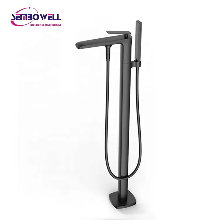 

High Quality Popular Freestanding Bathtub Faucet Gunmetal Bathroom Floor Mixer Bathtub Faucet Shower Bath Mixer Tap