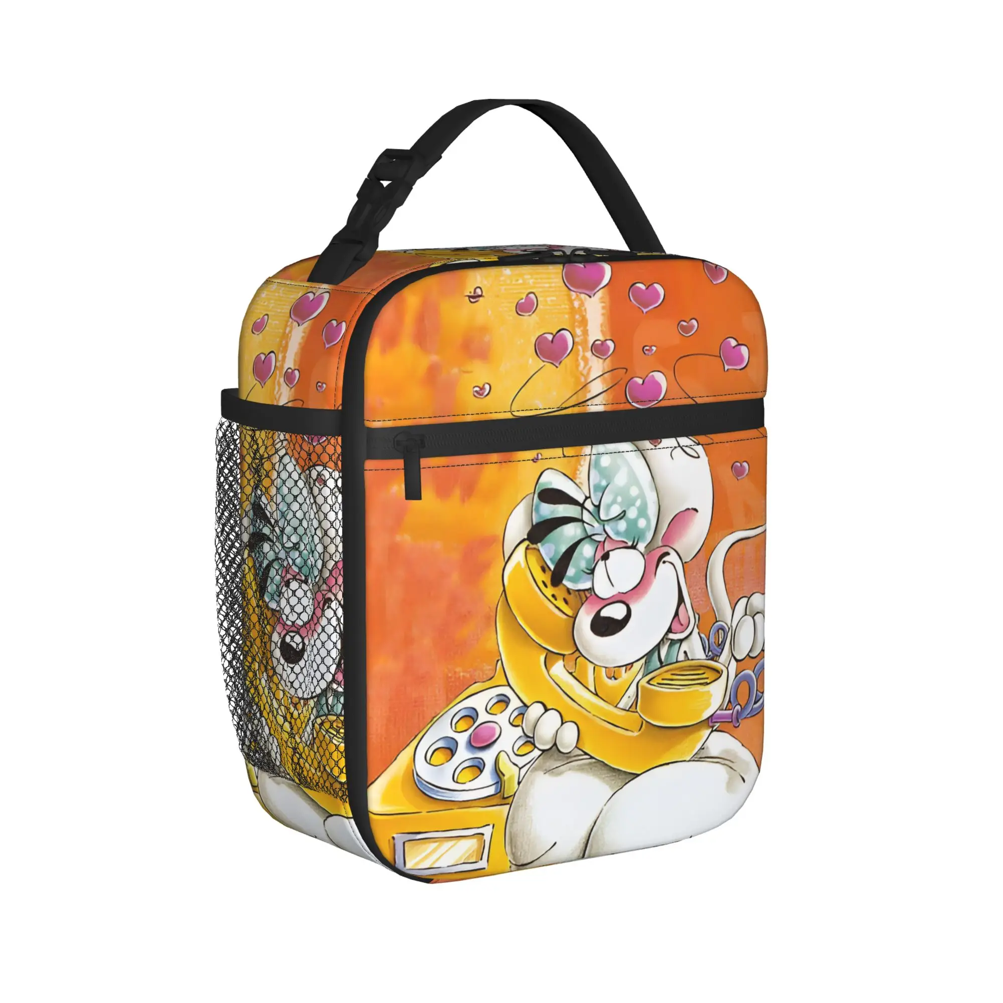 Cute Cartoon D-Diddl Mouse Thermal Insulated Lunch Bag for Work  Portable Bento Box Cooler Thermal Lunch Box