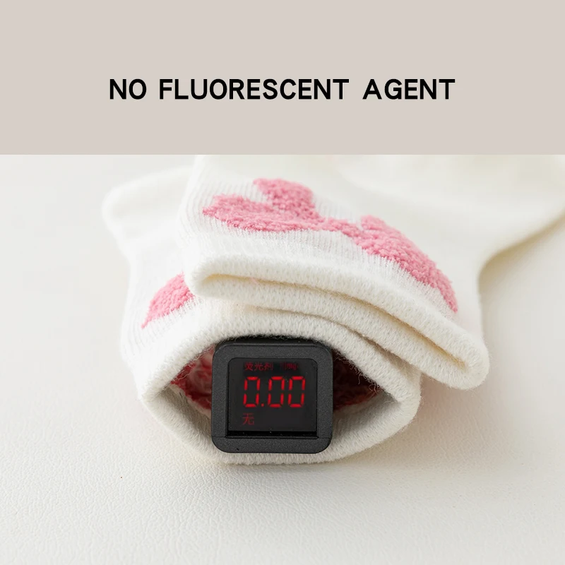 5 Paar Fliegen für Kinder und Mädchen, mittelhohe Socken, süße ausgewählte gekämmte Baumwolle, solide, atmungsaktive, bequeme Kindersocken für Mädchen – Detail 6