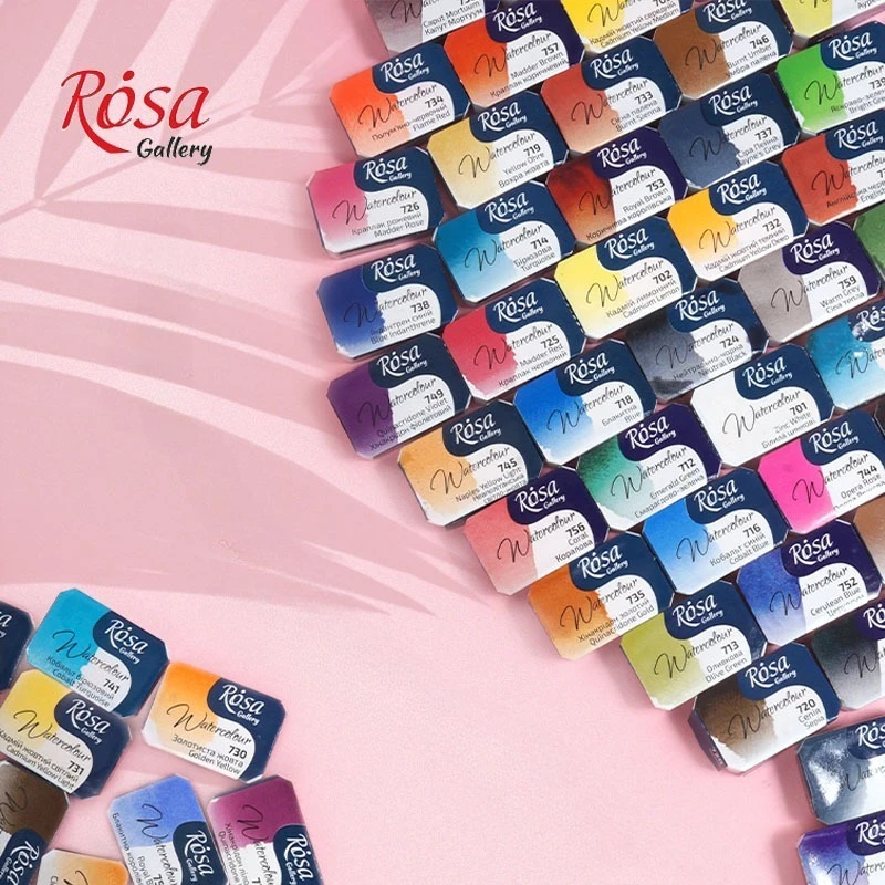 

ROSA однотонная акварельная краска художника, полный блок, 2,5 мл, монохромная самовыборная студенческая живопись художника, товары для рукоделия