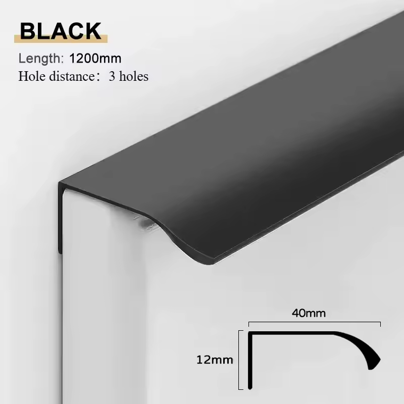 Gold Black Hidden Handles Long Kitchen Cabinet Pulls Drawer Knobs Aluminum Alloy Furniture Handles Cupboard Pulls Wardrobe Pulls - Image 11