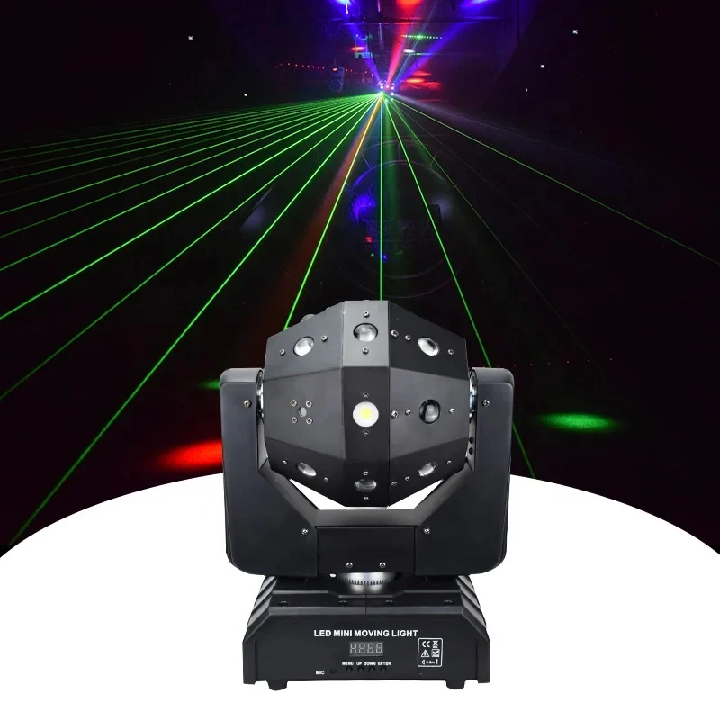 

DJ Disco Football Light 16x3W RGBW DMX Stage Moving Head Lights 3 in 1 Bar Club Karaoke Party Beam Strobe Laser Lighting 220V