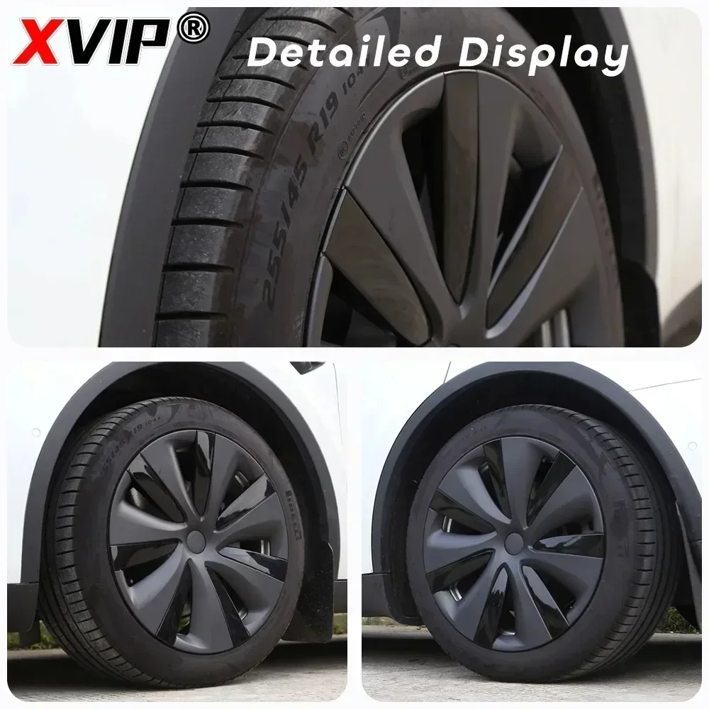 XVIP 4PCS Hubcaps For Tesla Model Y 21-23 19\'\' Grey Black White Multiple Styles Wheel Covers Hub Caps Replacement Rim Protectors