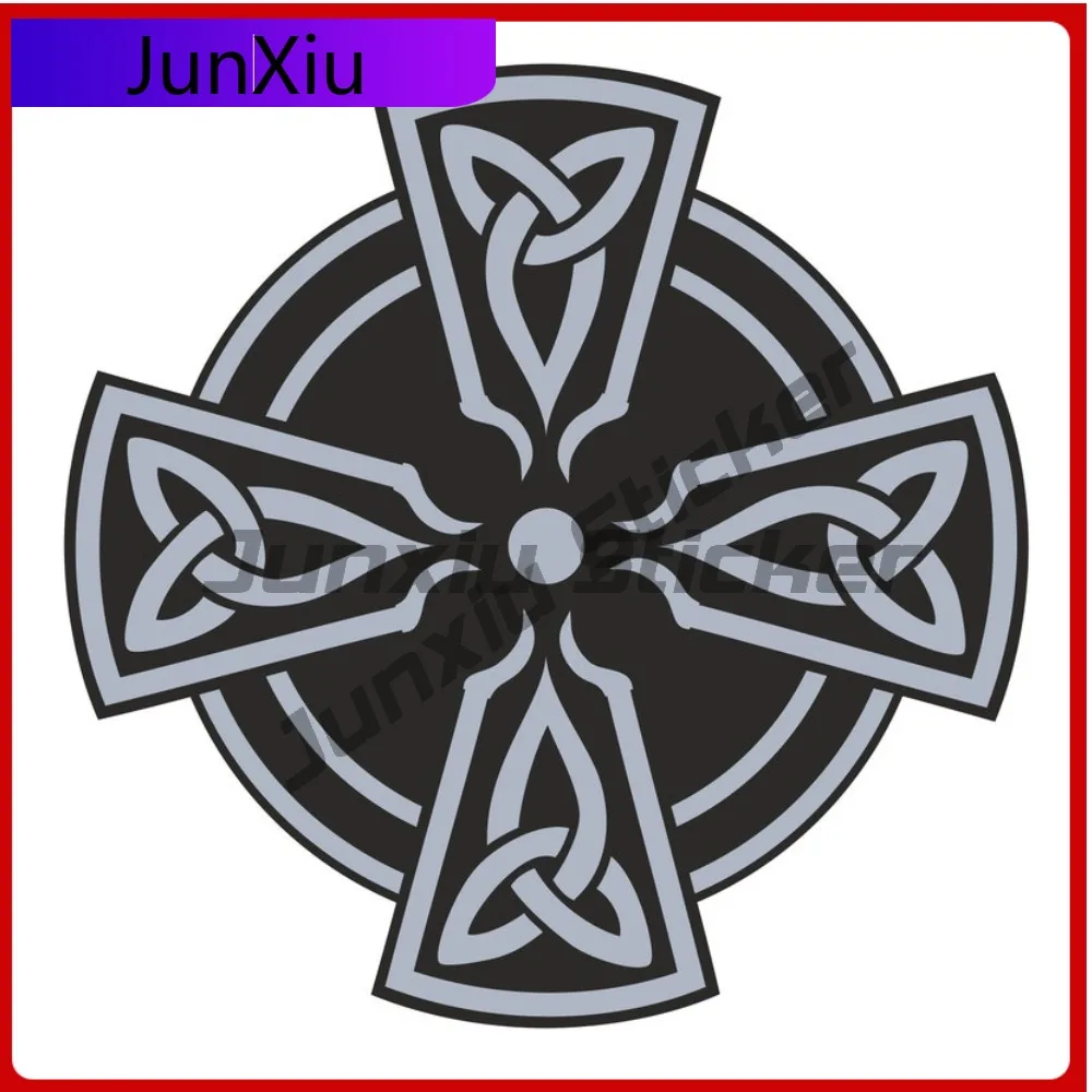 

Celtic Cross Irish Style Grey Cross Knot Stickers Suv Window Rv Camping Decals Waterproof Stickers Bike Pvc Accessories For Cars