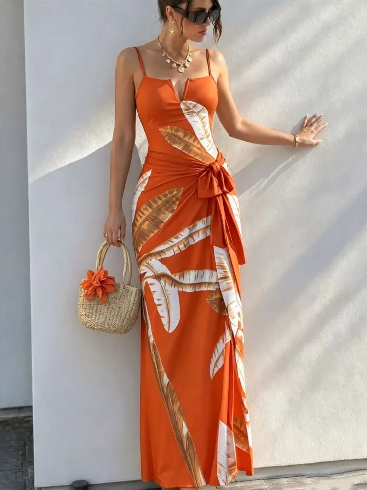 Retro Bikini Printed Fashion Two Piece Swimsuit And Cover Up With Skirt Tight Women's Bandage Summer Beach Luxury Elegant