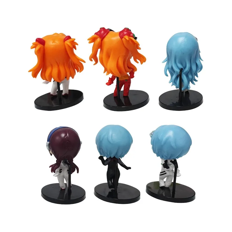 Neon Cute Genesis Classic Evangelion Cute Chibi Anime Girl Figure Model Mini Doll Toy for Cake Decoration and Desktop Display view 4