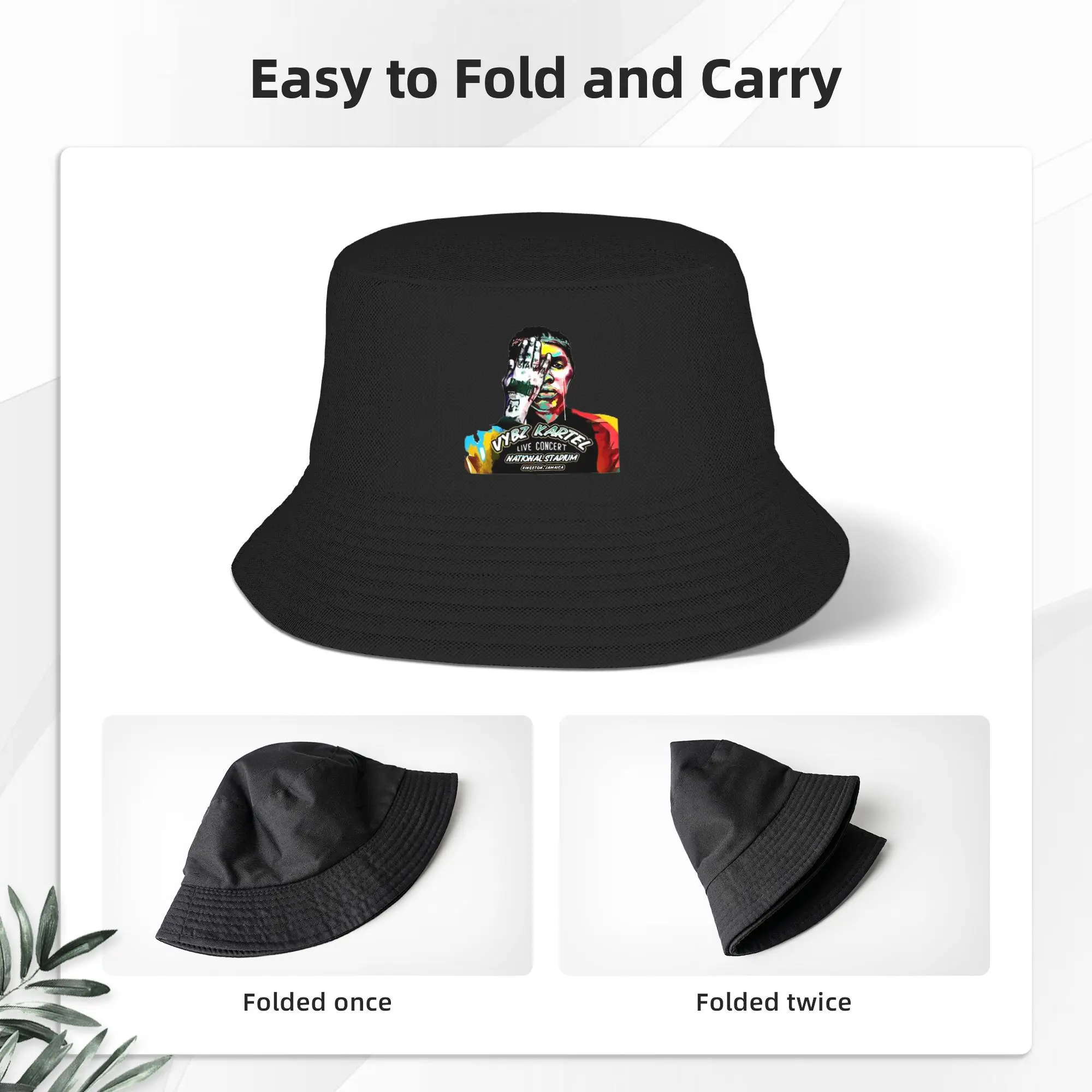 Di Teecha Aka Vybz Kartel Aka World Boss قبعة بحافة بنما بوب القبعات في الهواء الطلق كول الخريف شاطئ الصيد للجنسين صياد قبعات