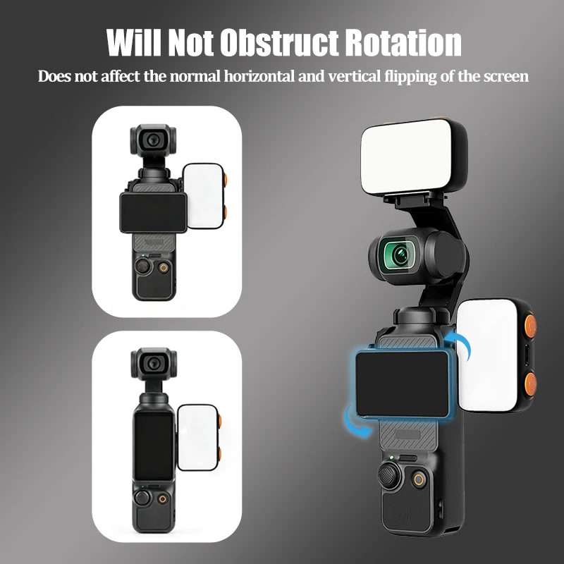 ضوء ملء Led لـ DJI OSMO Pocket 3 ملحقات إضاءة التصوير الفوتوغرافي 800 مللي أمبير في الساعة ضوء التصوير المحمول القابل لإعادة الشحن
