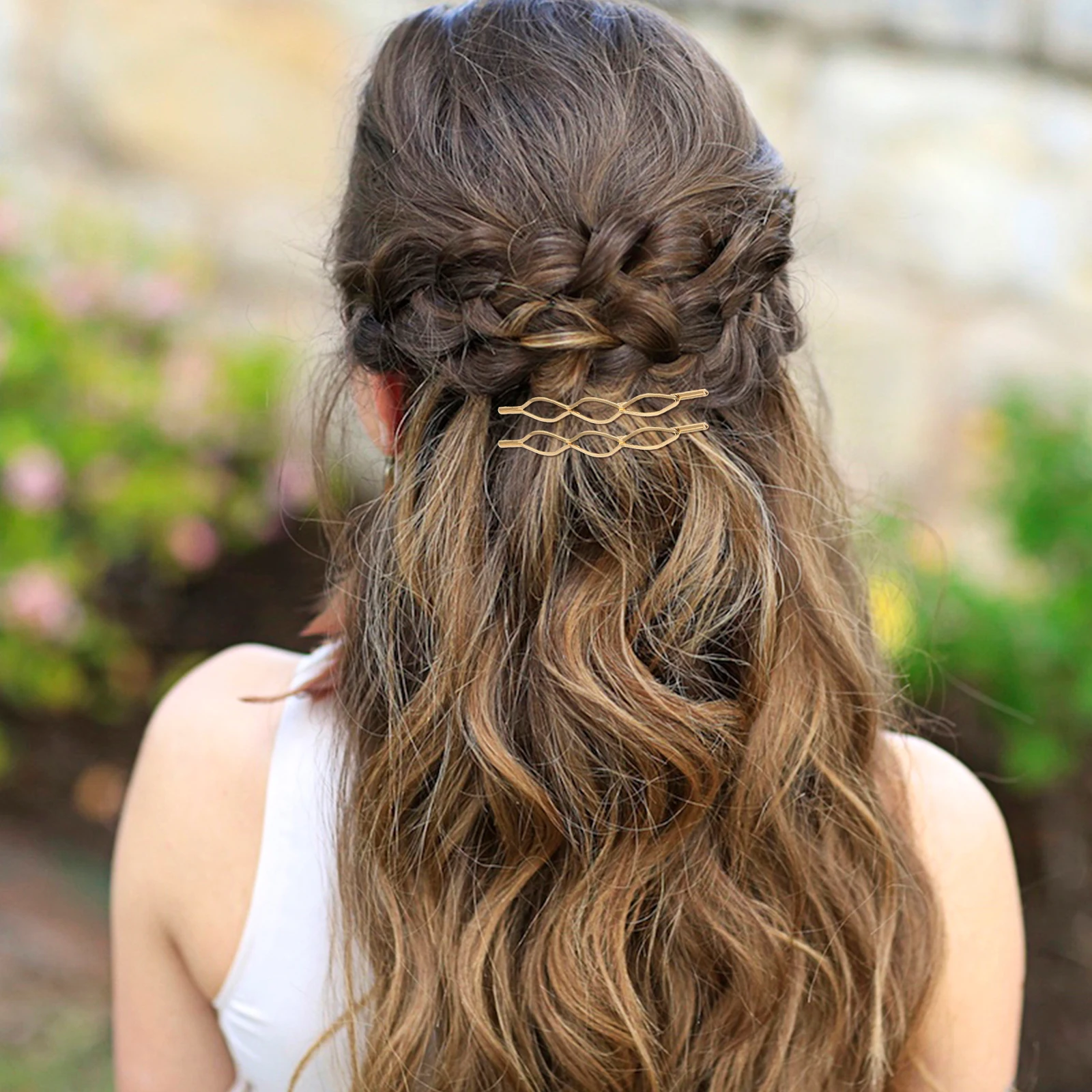 

17 Pcs Hair Clips Golden Set Alloy Strong Grip Wedding Party Daily Use Stylish Barrettes Women Girl Accessories
