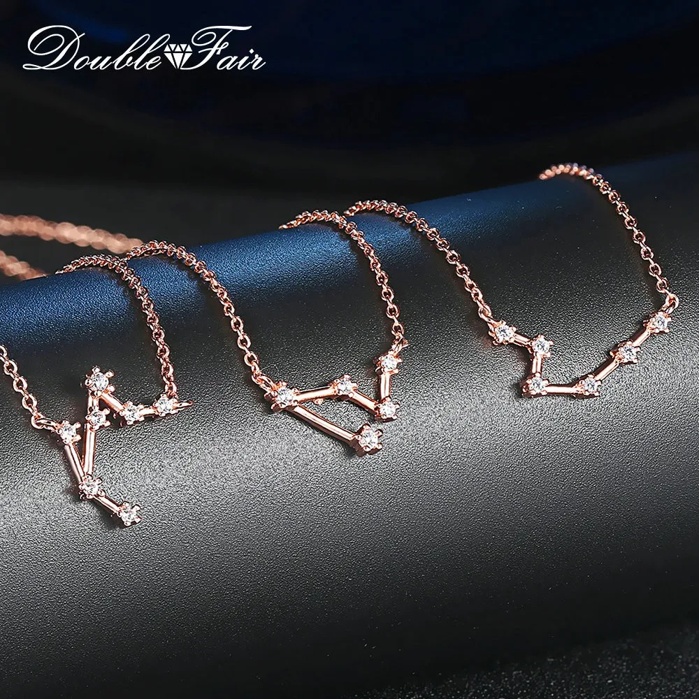 12 علامات زودياك كوكبة قلادة للنساء هدية عيد ميلاد المختنق سلسلة على الرقبة اكسسوارات خاتم هدايا مجوهرات أنيقة N623