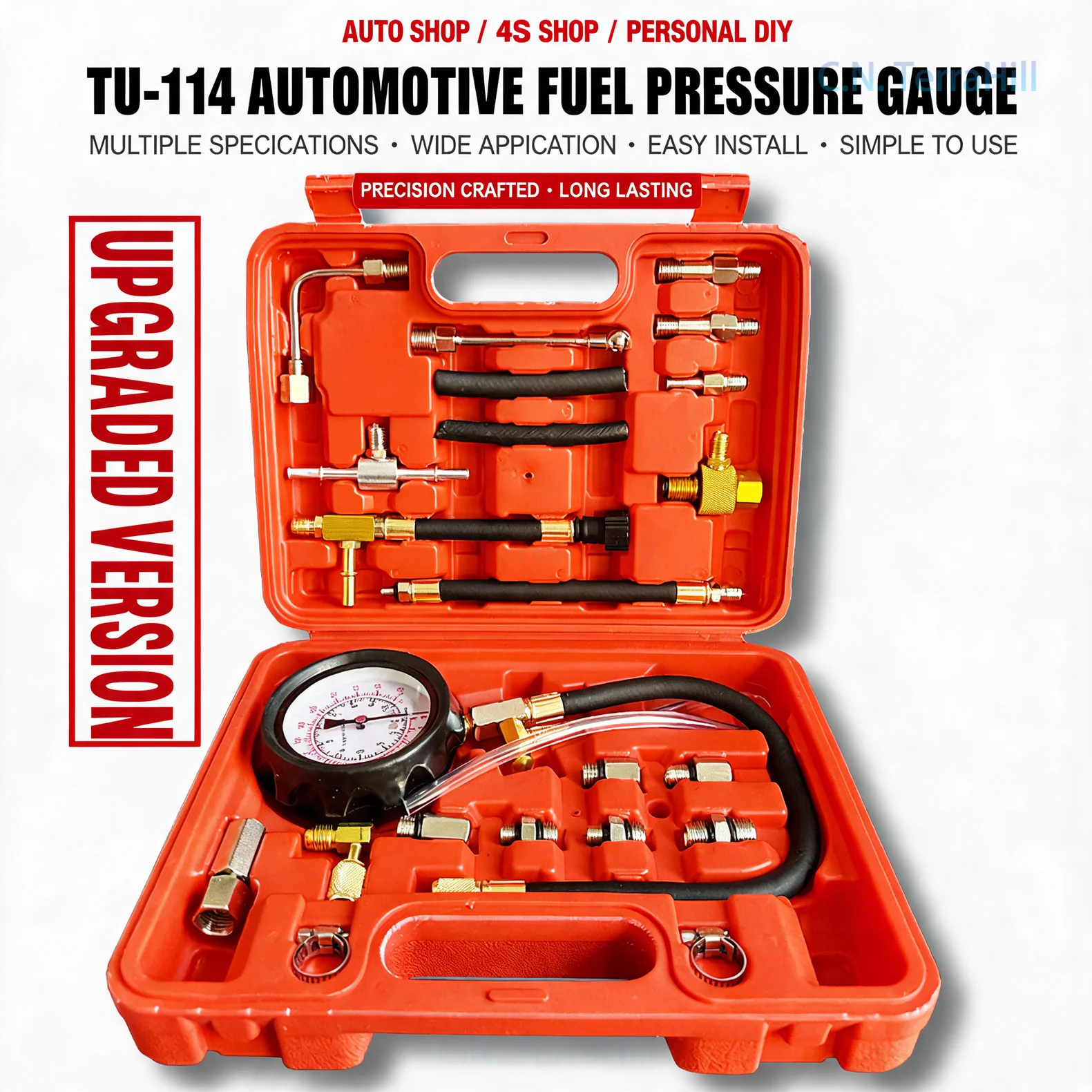 TU-114 Fuel Pressure Gauge Automotive Fuel Injection Pressure Tester Diagnostic Tool for Car Engine
