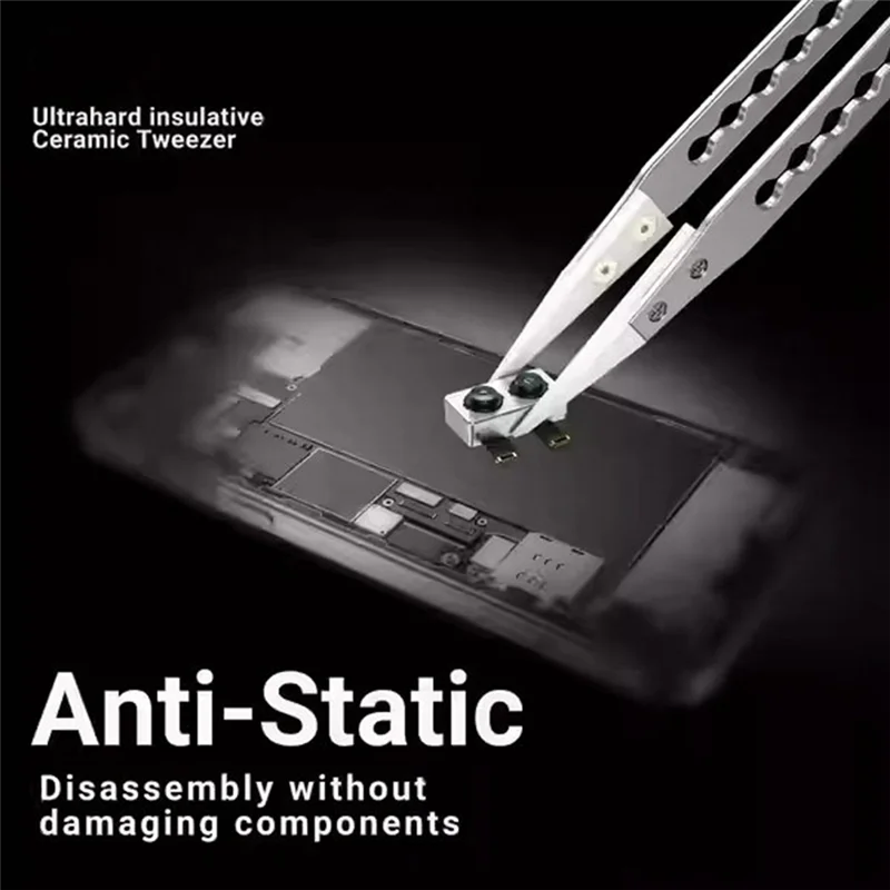 

ABKP-ультратвердый изоляционный антистатический пинцет TW31 для мобильных чипов, инструмент для ремонта процессора/IC/PCB для пайки