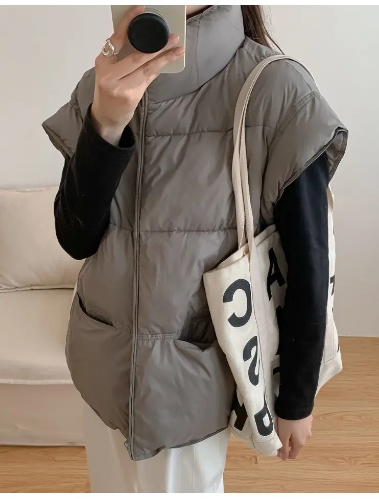 سترات الصدريات النسائية السميكة المطرزة الربيع الصوفية بساطتها جماليات غير متناظرة سبليت مطوي الطبقات فريدة من نوعها الحضرية Y2K