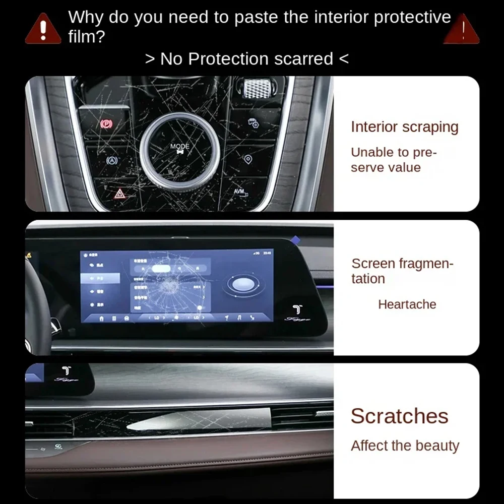 For Chery OMODA A5/C5 2022-2024 Car Interior Film Dashboard piano board Shift center console Anti-scratch transparent TPU Film