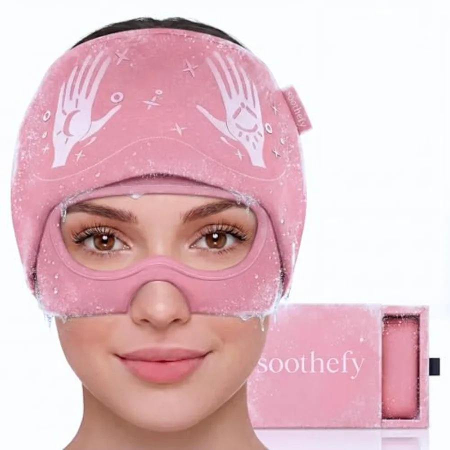 

Шапка для снятия мигрени с выдвижной маской для глаз - Запатентовано - Шапка для облегчения головной боли при похмелье, стрессе, напряжении - Нежнейшая ткань