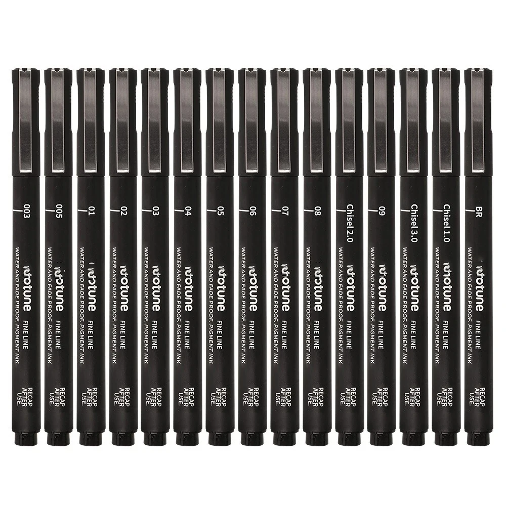 3-15 Size Fineliner Pens Black Micro Pigment Liner Pen Multiliner Drawing Pen Art Supplies for Artist Sketching Drawing Comic