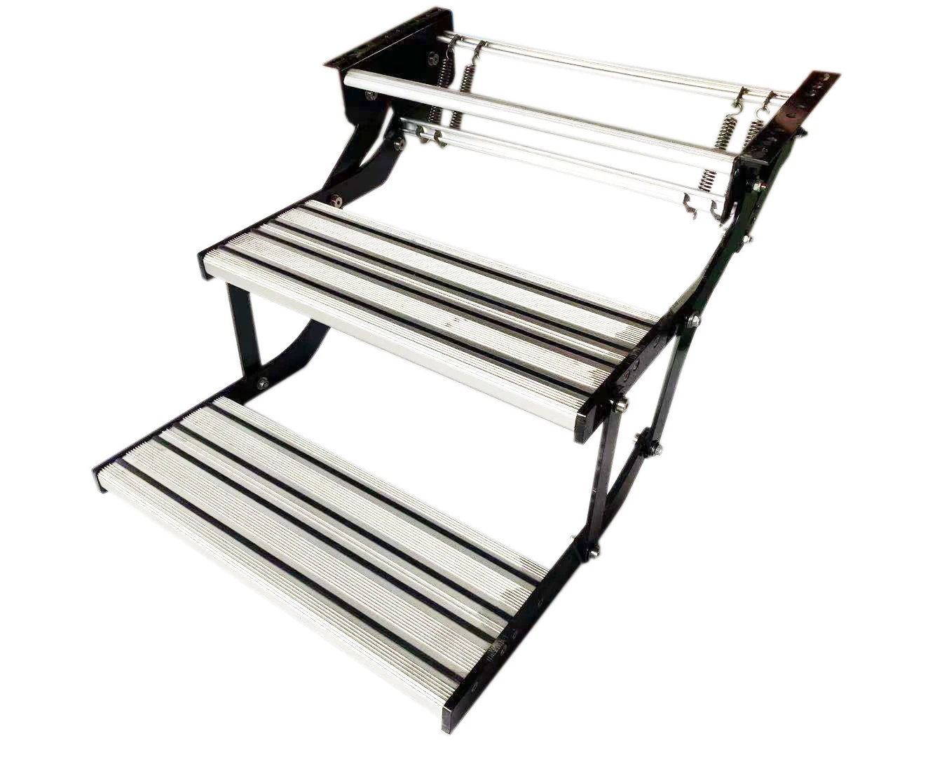 Double Layer Manual Step for RV Trailer, High Strength Carbon Steel Foldable Step